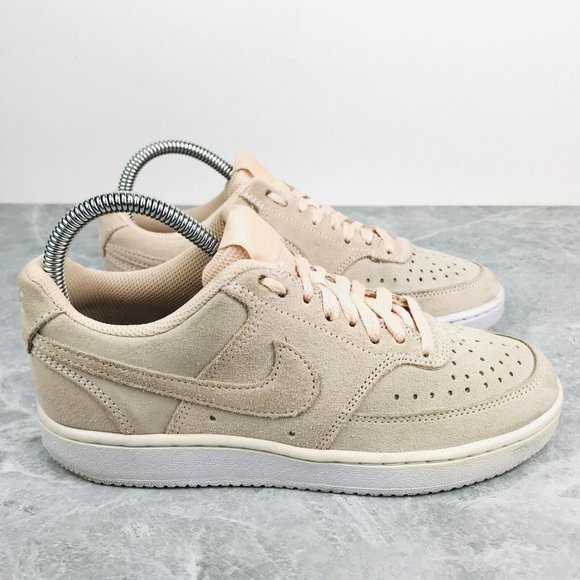 Nike Shoes - Nike Court Vision Low Orange Pearl Pink Suede Sneakers Womens Size 6 DH0253-800‎